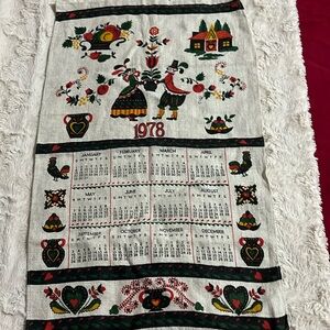 Vintage 1978  Tea Towel Calendar 26X16